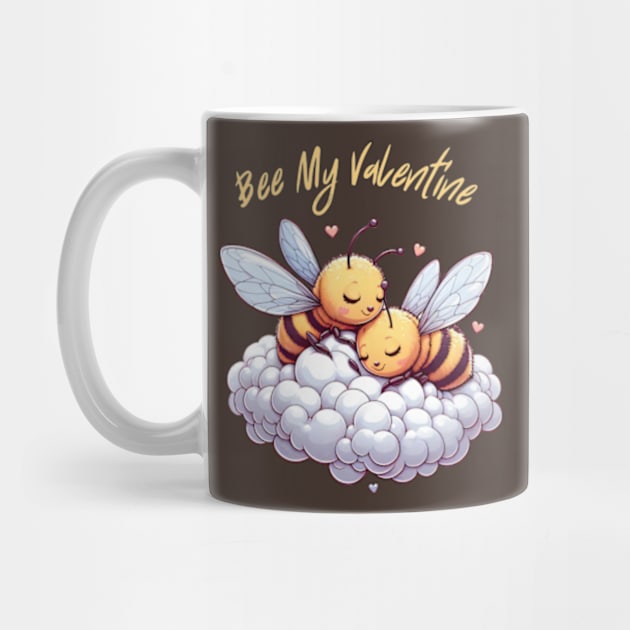 couple of bees embracing on a cloud, Bee My Valentine by StyleTops